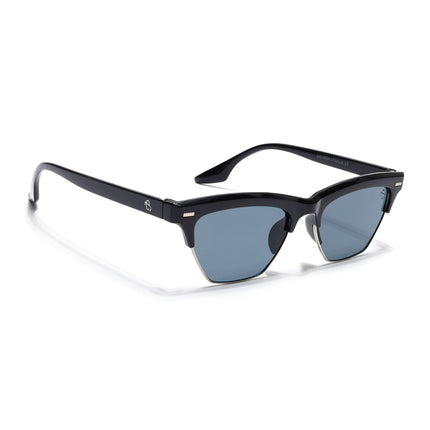 Eyejack Shine Black Half Rim Sunglasses for Women (2829CL1208)