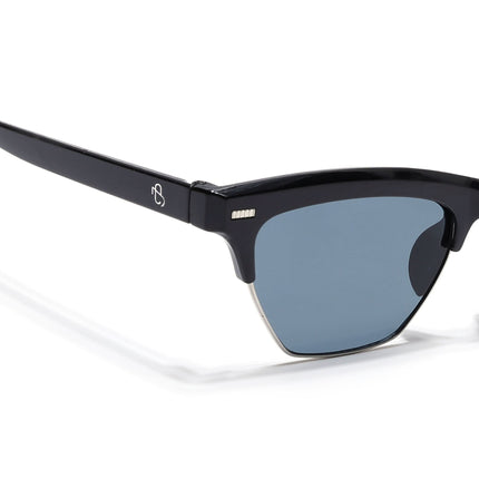 Eyejack Shine Black Half Rim Sunglasses for Women (2829CL1208)
