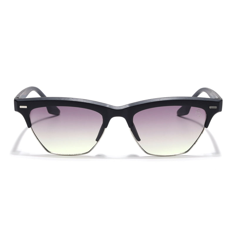Eyejack Matt Black Half Rim Sunglasses for Women (2829CL1209)