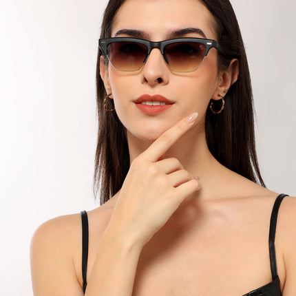 Eyejack Matt Black Half Rim Sunglasses for Women (2829CL1209)