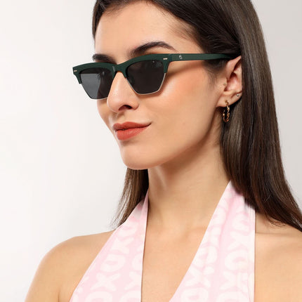 Eyejack Sea Green Half Rim Sunglasses for Women (2829CL1213)