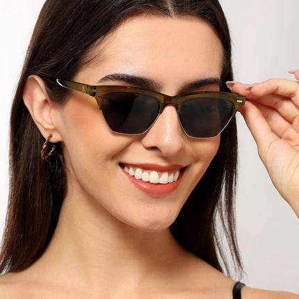Eyejack Green Half Rim Sunglasses for Women (2829CL1215)