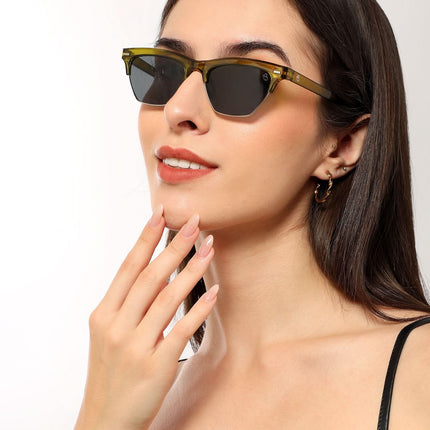 Eyejack Green Half Rim Sunglasses for Women (2829CL1215)