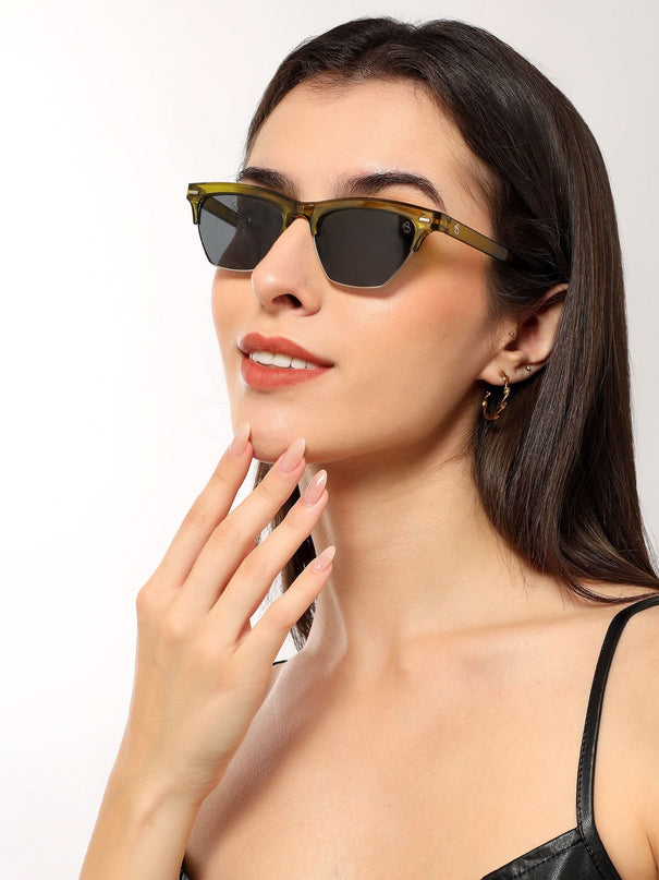 Eyejack Green Half Rim Sunglasses for Women (2829CL1215)