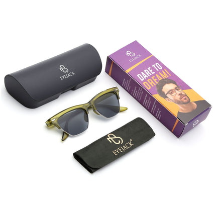 Eyejack Green Half Rim Sunglasses for Women (2829CL1215)