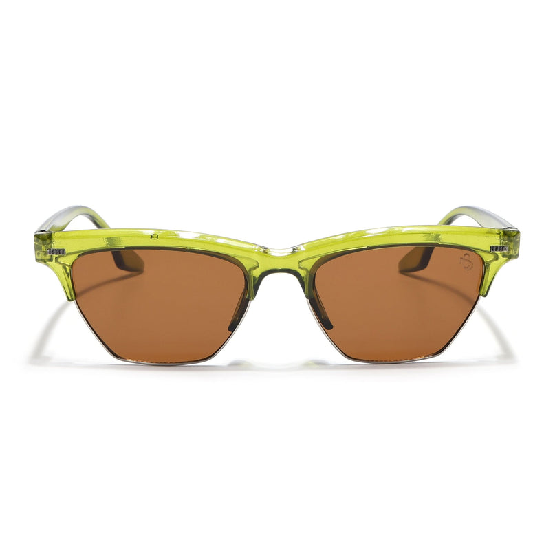 Eyejack Green Half Rim Sunglasses for Women (2829CL1216)