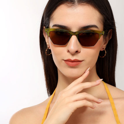Eyejack Green Half Rim Sunglasses for Women (2829CL1216)