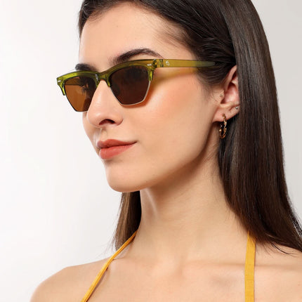 Eyejack Green Half Rim Sunglasses for Women (2829CL1216)
