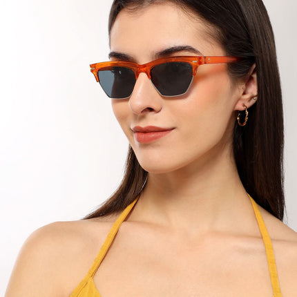 Eyejack Orange Half Rim Sunglasses for Women (2829CL1217)