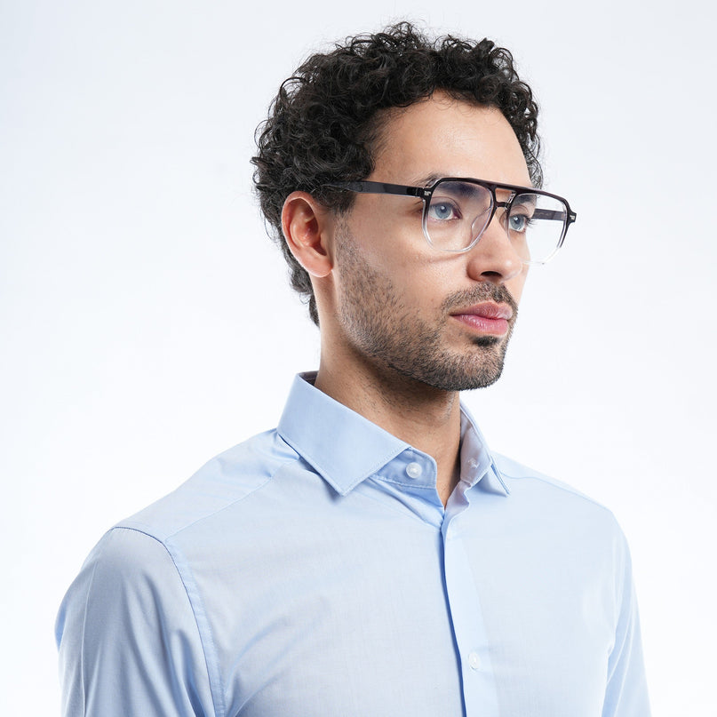 Voyage Black & Clear Wayfarer Eyeglasses for Men & Women - MG4373-C5