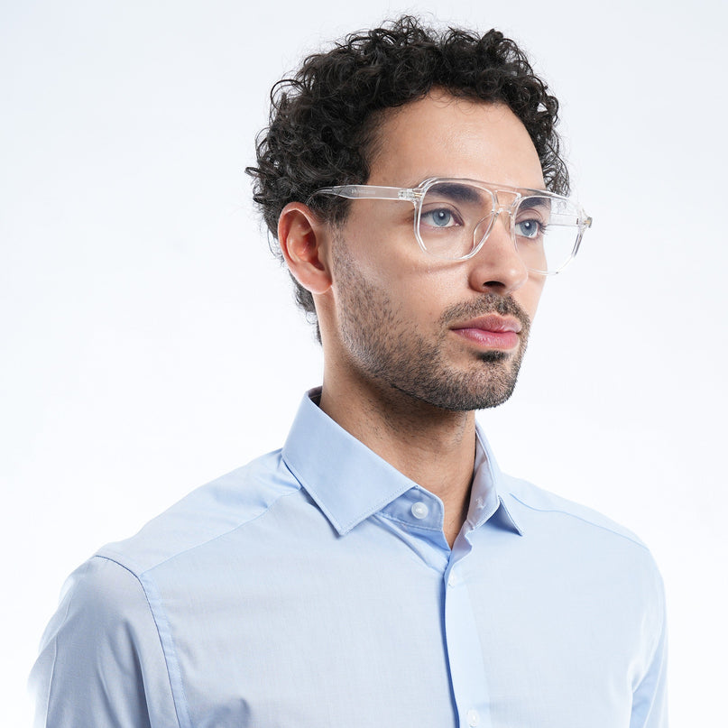 Voyage Transparent Wayfarer Eyeglasses for Men & Women - MG4374-C2