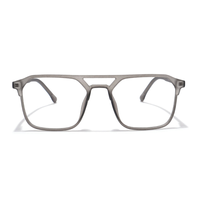 Voyage Thin Grey Square Eyeglasses for Men & Women - MG6500-C2