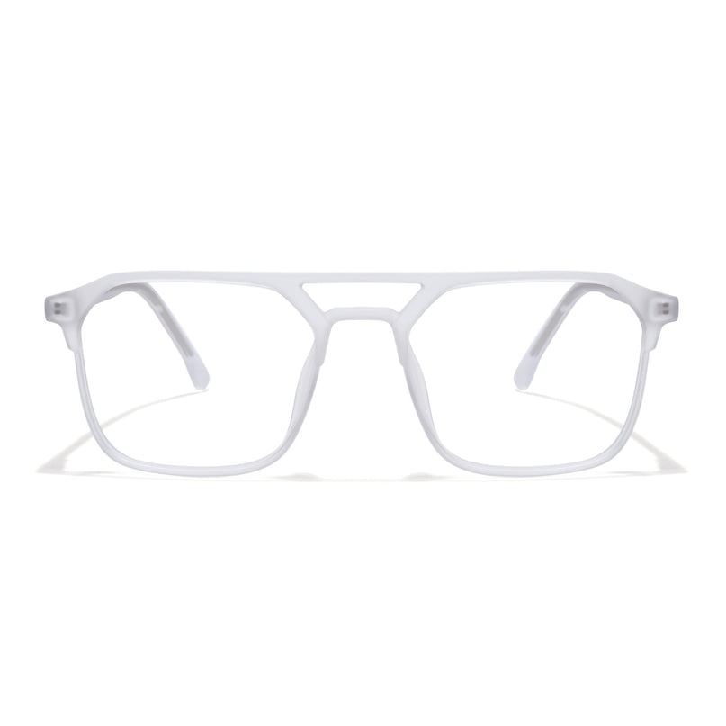 Voyage Thin Matt Transparent Square Eyeglasses for Men & Women - MG6501-C3