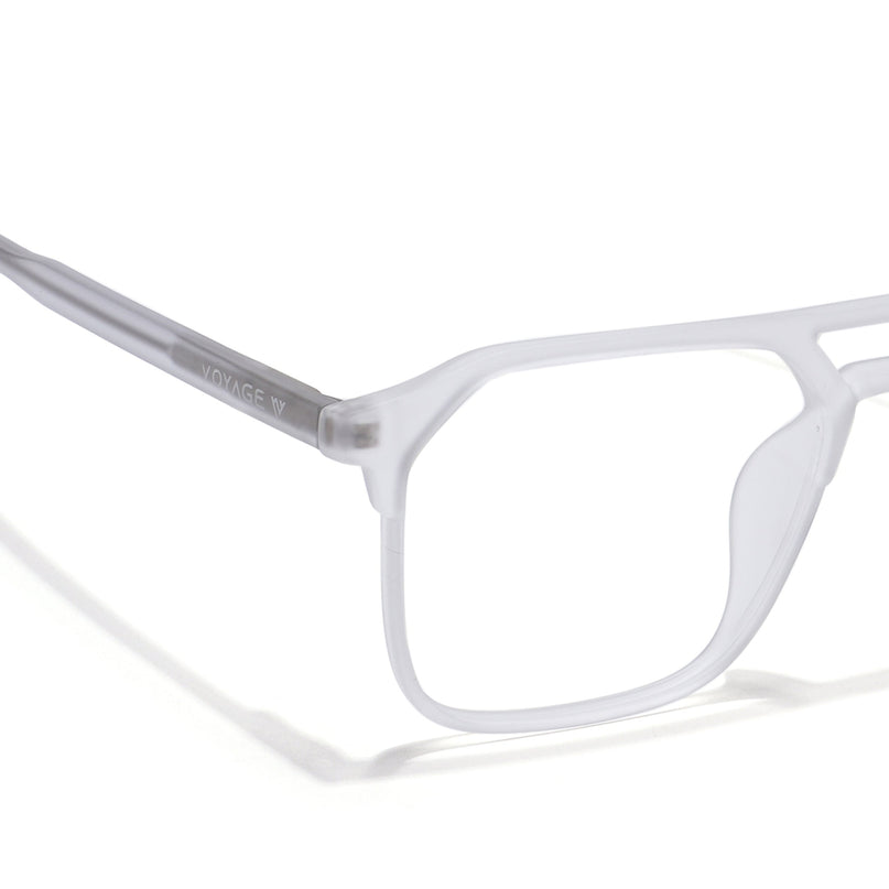 Voyage Thin Matt Transparent Square Eyeglasses for Men & Women - MG6501-C3