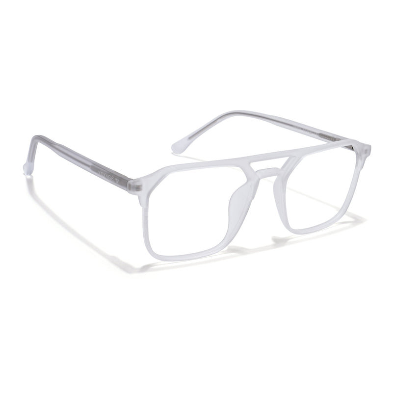 Voyage Thin Matt Transparent Square Eyeglasses for Men & Women - MG6501-C3
