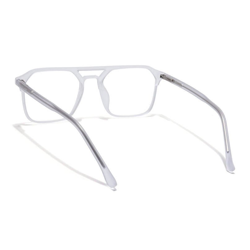 Voyage Thin Matt Transparent Square Eyeglasses for Men & Women - MG6501-C3