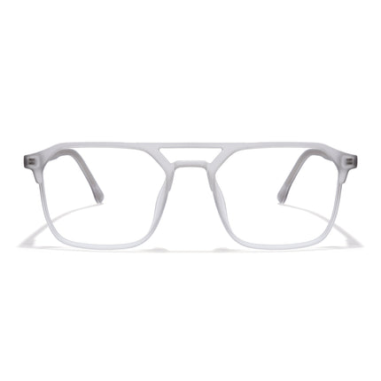 Voyage Thin Light Grey Square Eyeglasses for Men & Women - MG6502-C4