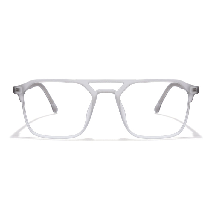 Voyage Thin Light Grey Square Eyeglasses for Men & Women - MG6502-C4