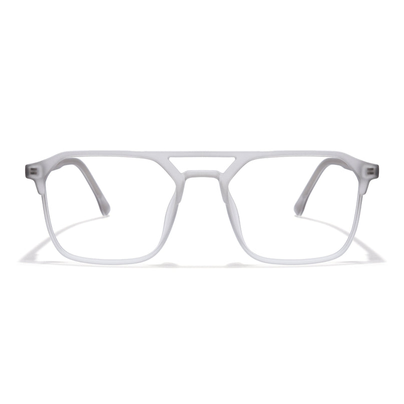Voyage Thin Light Grey Square Eyeglasses for Men & Women - MG6502-C4