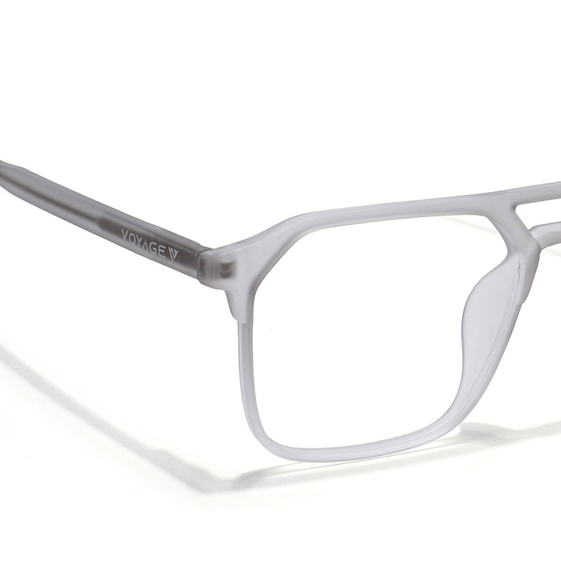 Voyage Thin Light Grey Square Eyeglasses for Men & Women - MG6502-C4