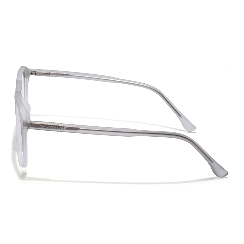 Voyage Thin Light Grey Square Eyeglasses for Men & Women - MG6502-C4