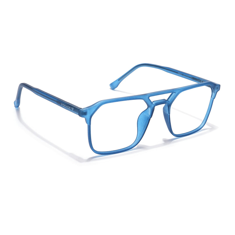 Voyage Thin Navy Blue Square Eyeglasses for Men & Women - MG6505-C7