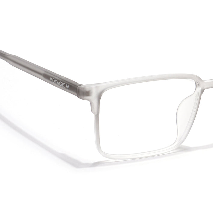 Voyage Thin Light Grey Square Eyeglasses for Men & Women - MG6509-C4