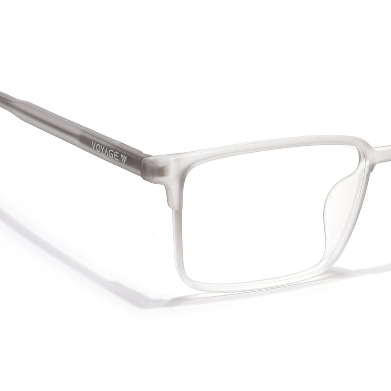 Voyage Thin Light Grey Square Eyeglasses for Men & Women - MG6509-C4