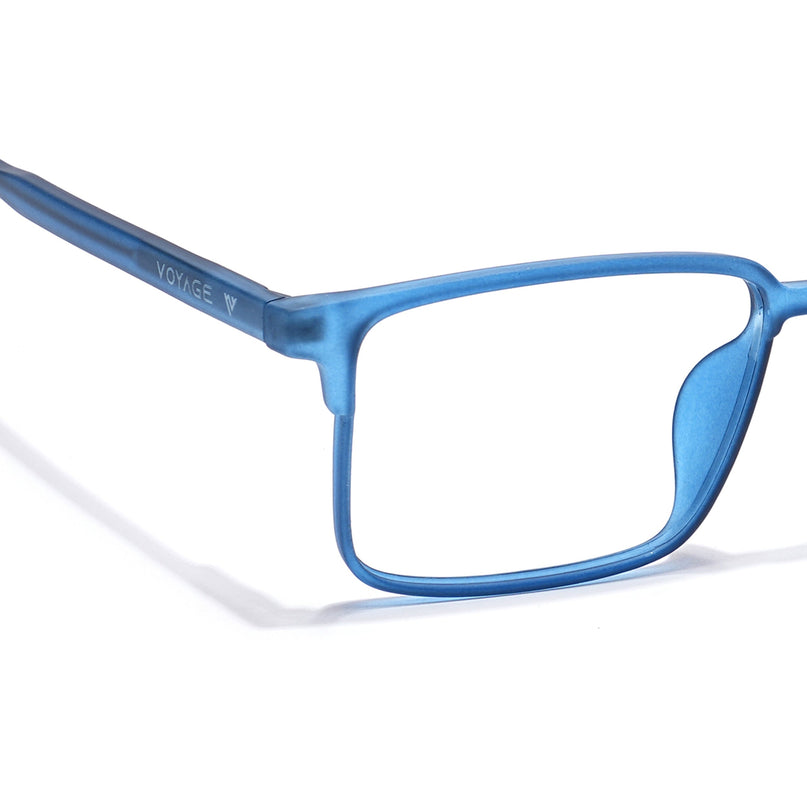 Voyage Thin Navy Blue Square Eyeglasses for Men & Women - MG6512-C7