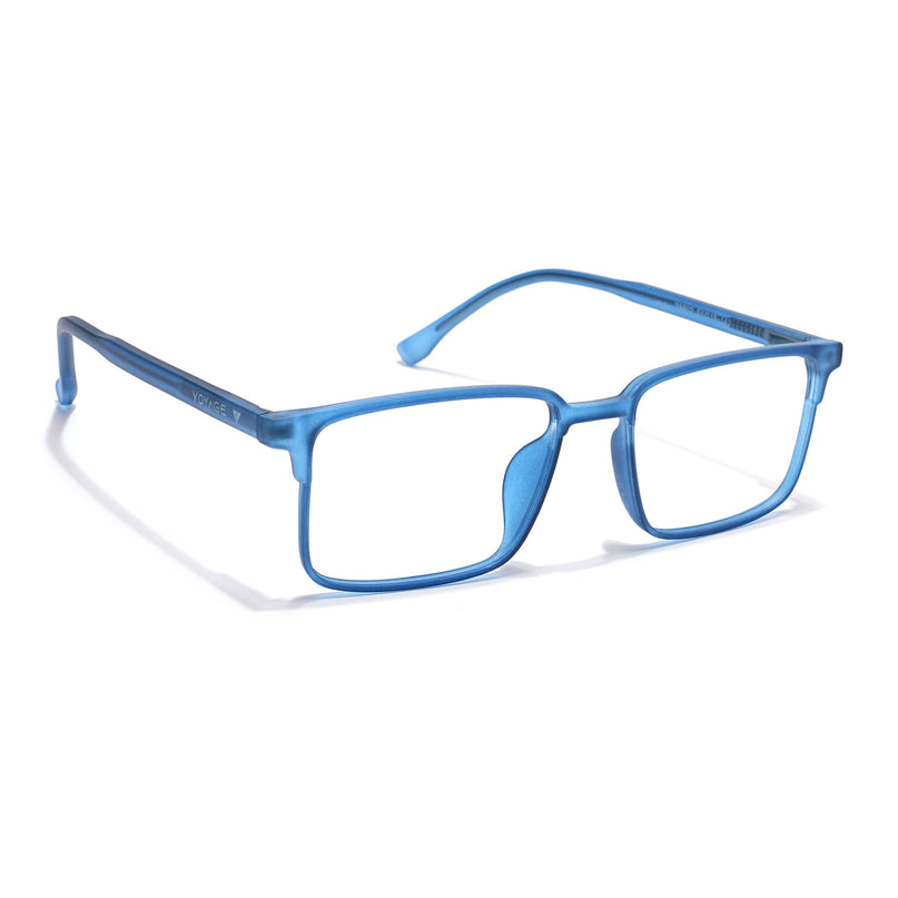 Voyage Thin Navy Blue Square Eyeglasses for Men & Women - MG6512-C7