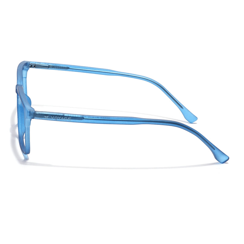 Voyage Thin Navy Blue Square Eyeglasses for Men & Women - MG6512-C7