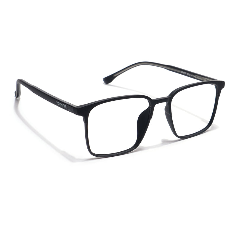 Voyage Thin Black Square Eyeglasses for Men & Women - MG6513-C1