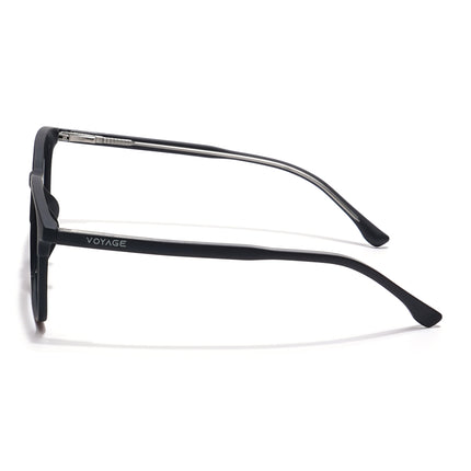 Voyage Thin Black Square Eyeglasses for Men & Women - MG6513-C1