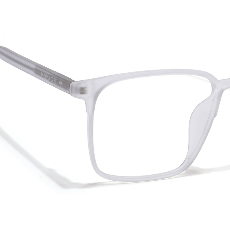 Voyage Thin Matt Transparent Square Eyeglasses for Men & Women - MG6515-C3
