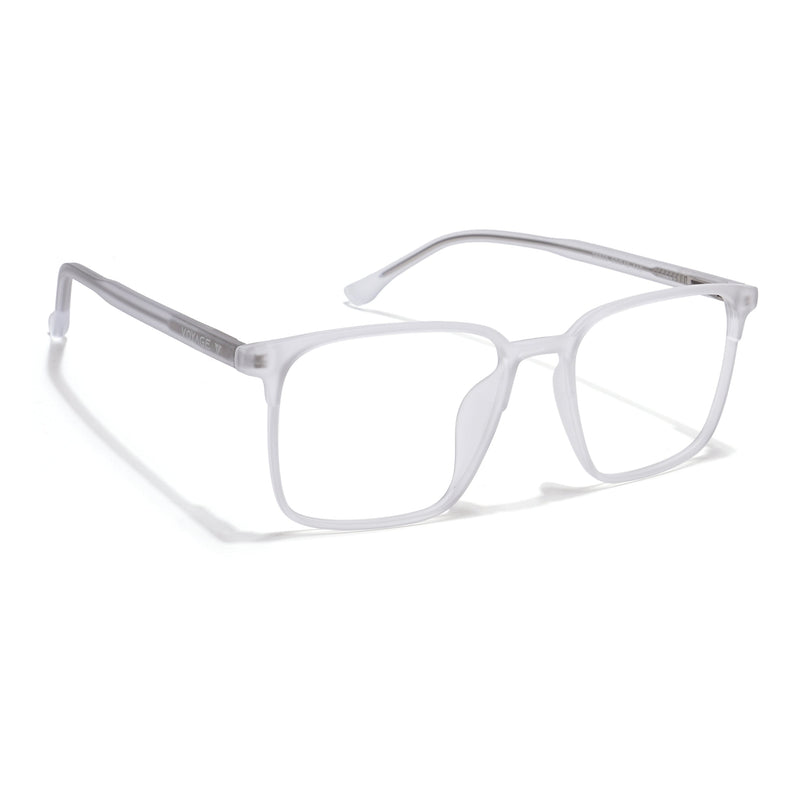 Voyage Thin Matt Transparent Square Eyeglasses for Men & Women - MG6515-C3