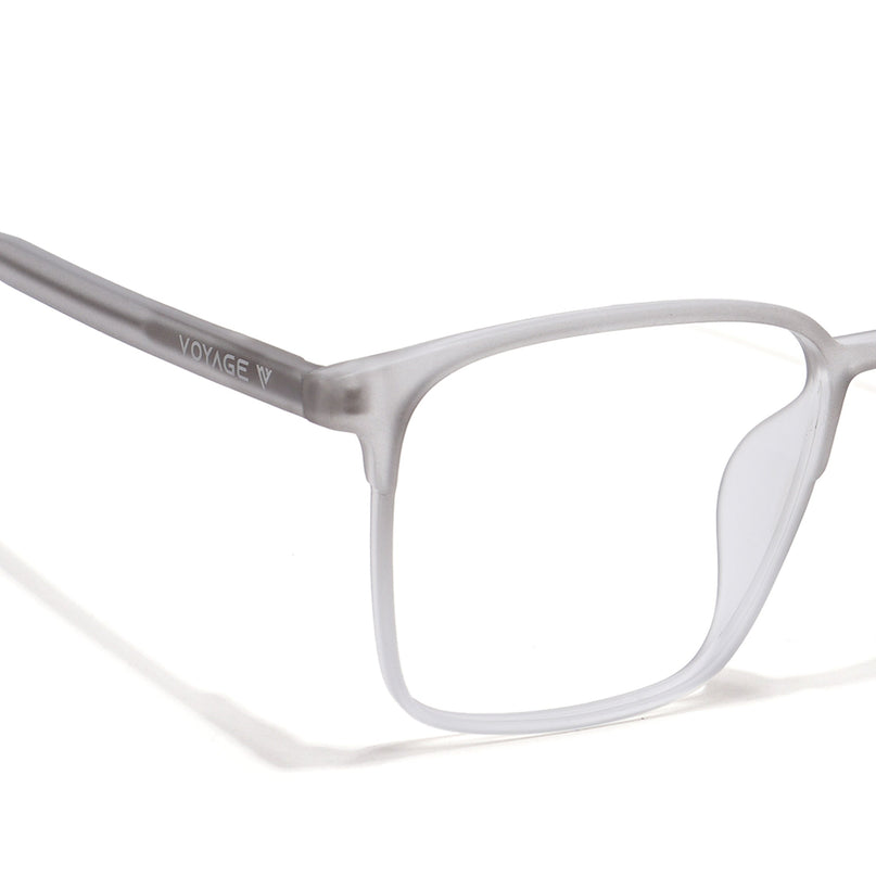 Voyage Thin Light Grey Square Eyeglasses for Men & Women - MG6516-C4