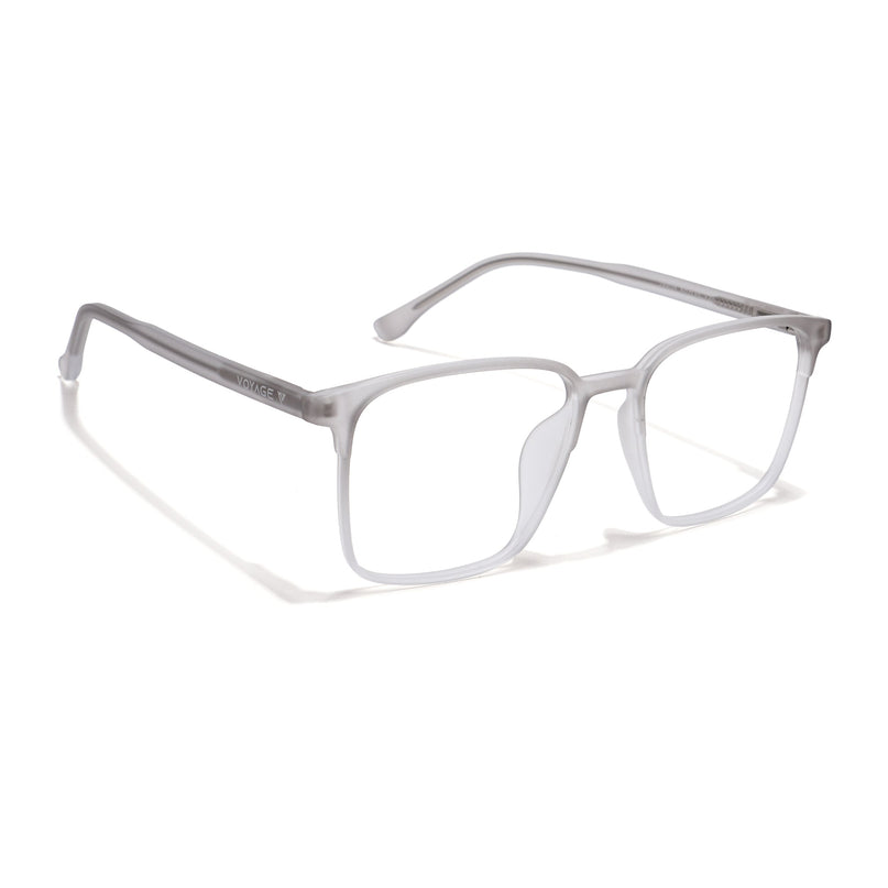 Voyage Thin Light Grey Square Eyeglasses for Men & Women - MG6516-C4