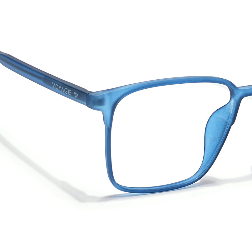 Voyage Thin Navy Blue Square Eyeglasses for Men & Women - MG6519-C7