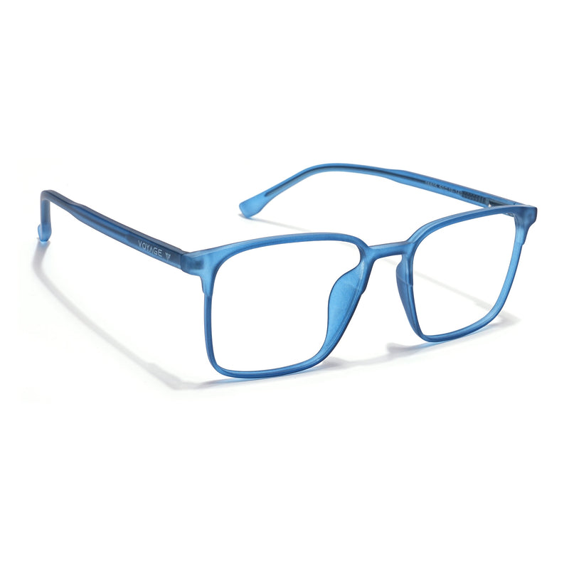 Voyage Thin Navy Blue Square Eyeglasses for Men & Women - MG6519-C7