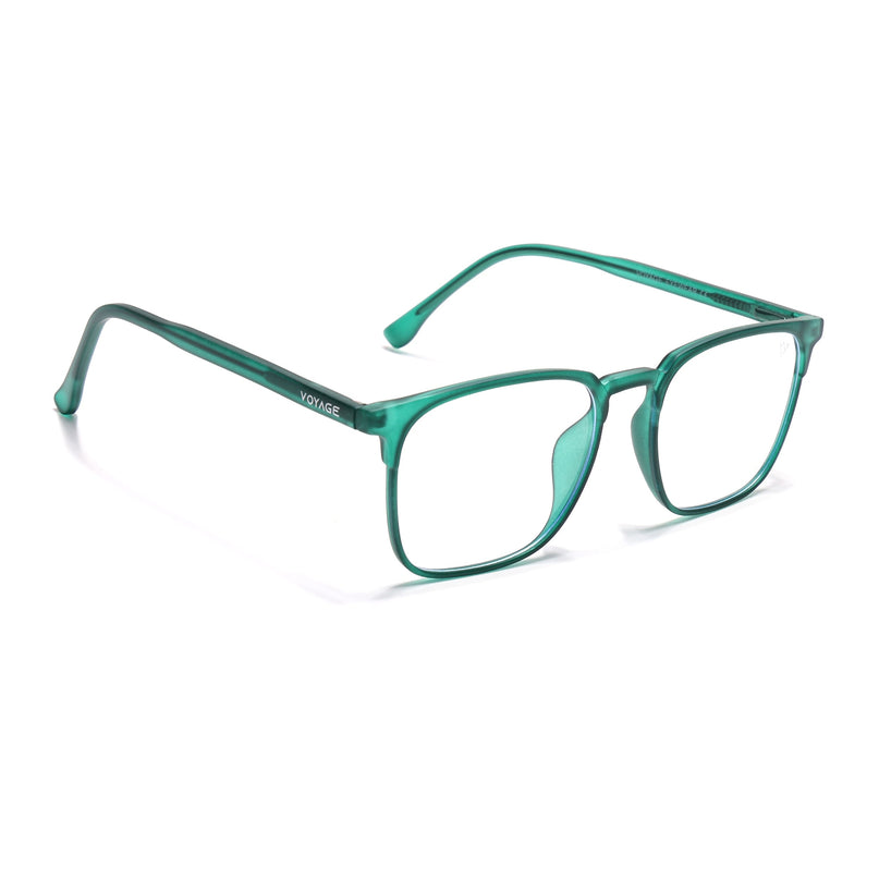 Voyage Green Square Eyeglasses for Men & Women (28806FMG7590)