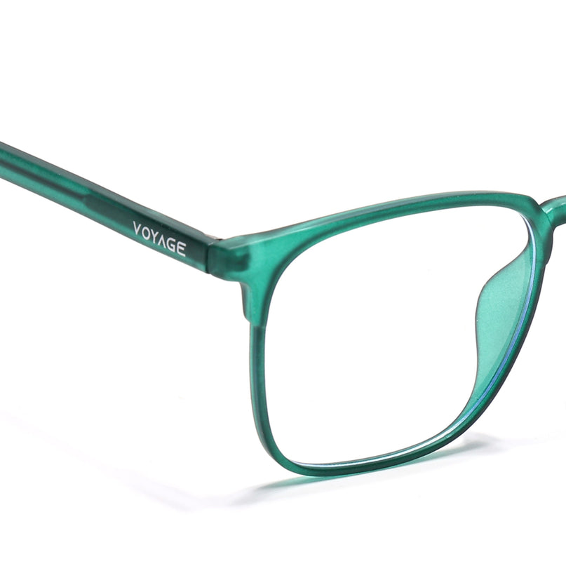 Voyage Green Square Eyeglasses for Men & Women (28806FMG7590)