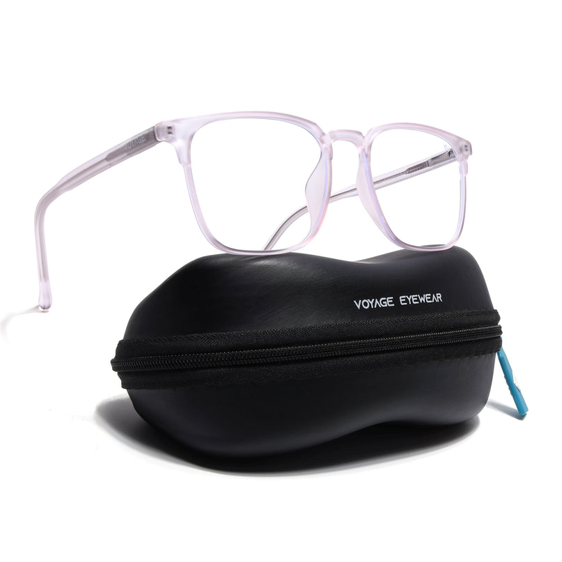 Voyage Light Pink Square Eyeglasses for Men & Women (28806FMG7592)