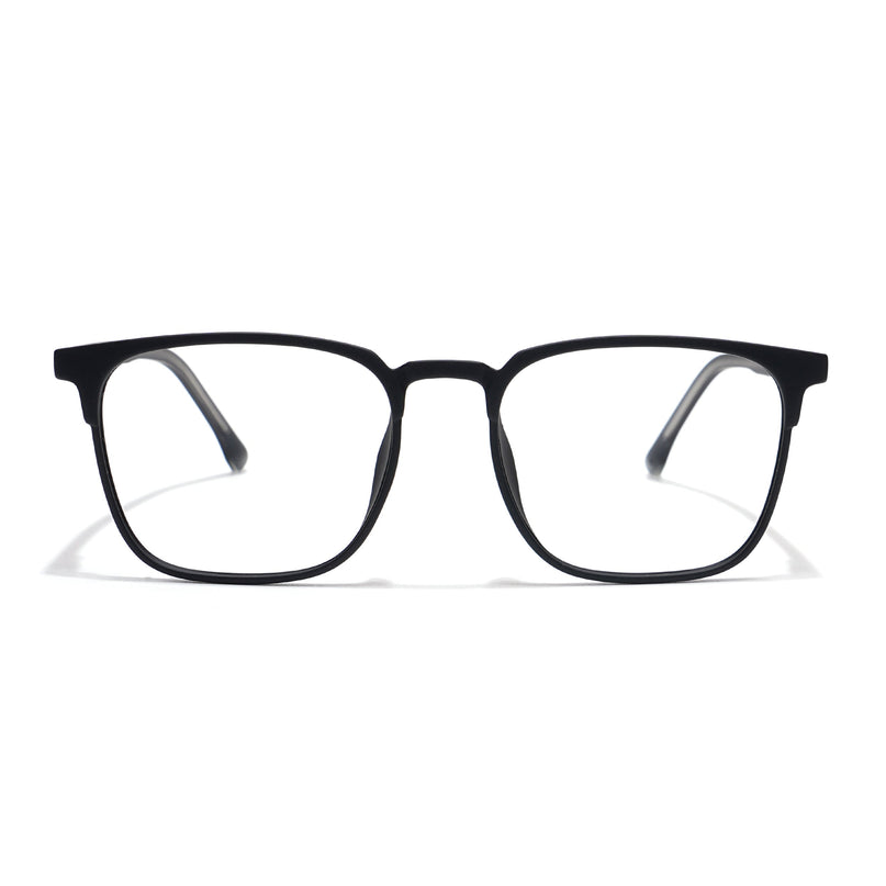 Voyage Thin Black Square Eyeglasses for Men & Women - MG6520-C1