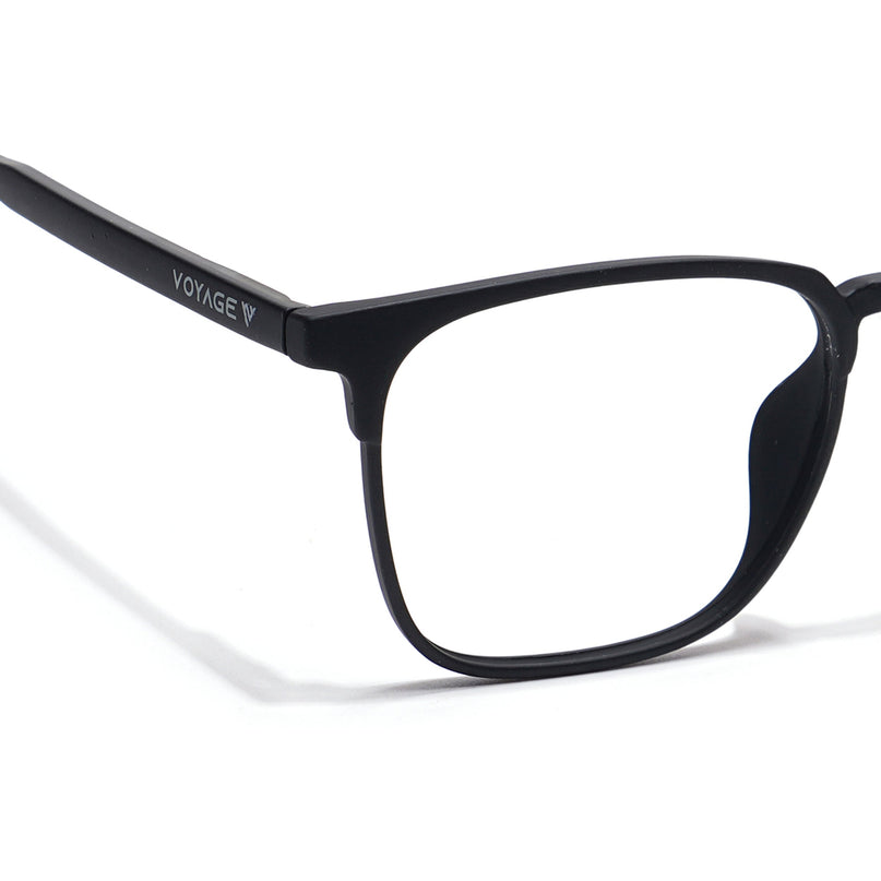 Voyage Thin Black Square Eyeglasses for Men & Women - MG6520-C1