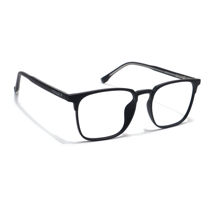 Voyage Thin Black Square Eyeglasses for Men & Women - MG6520-C1