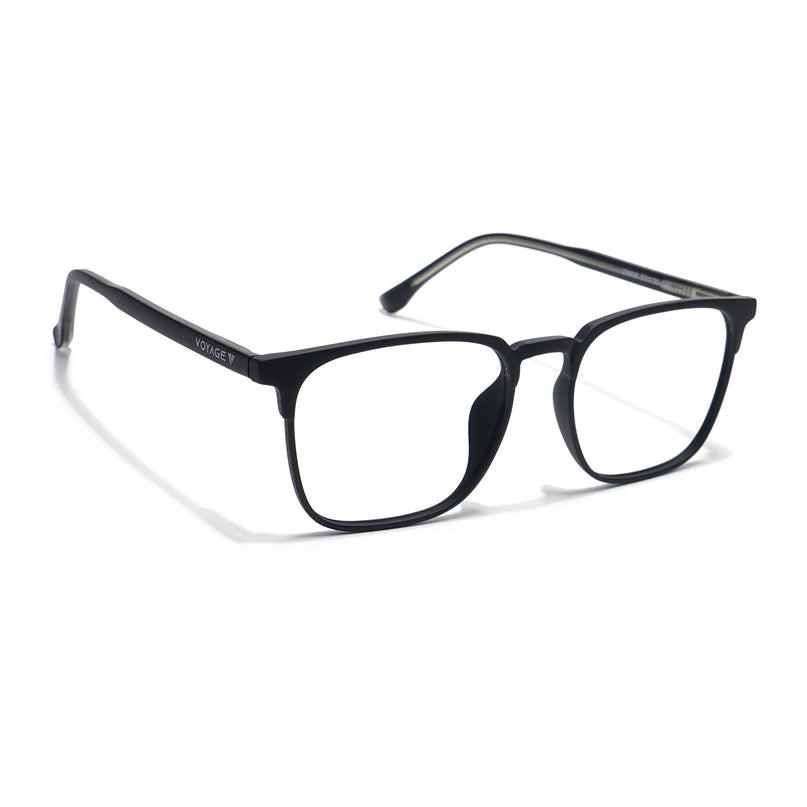 Voyage Thin Black Square Eyeglasses for Men & Women - MG6520-C1
