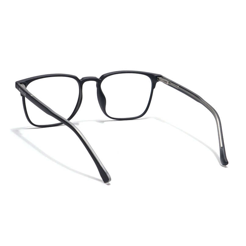 Voyage Thin Black Square Eyeglasses for Men & Women - MG6520-C1