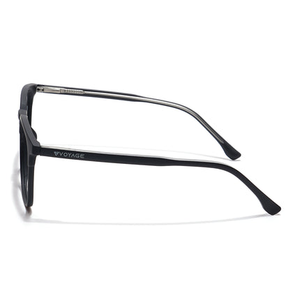 Voyage Thin Black Square Eyeglasses for Men & Women - MG6520-C1