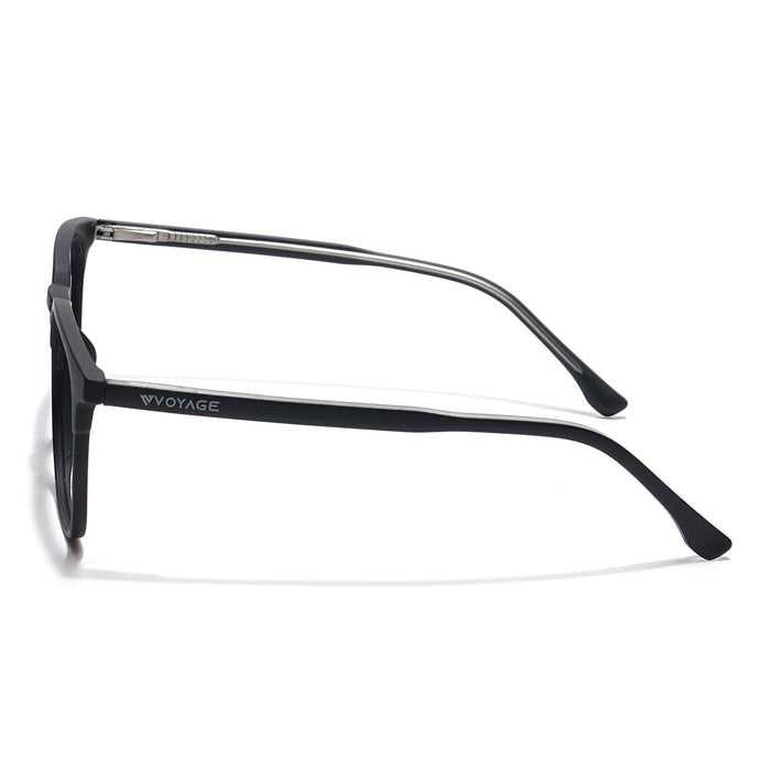 Voyage Thin Black Square Eyeglasses for Men & Women - MG6520-C1