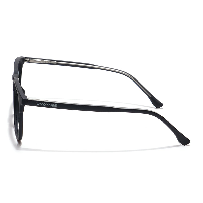 Voyage Thin Black Square Eyeglasses for Men & Women - MG6520-C1